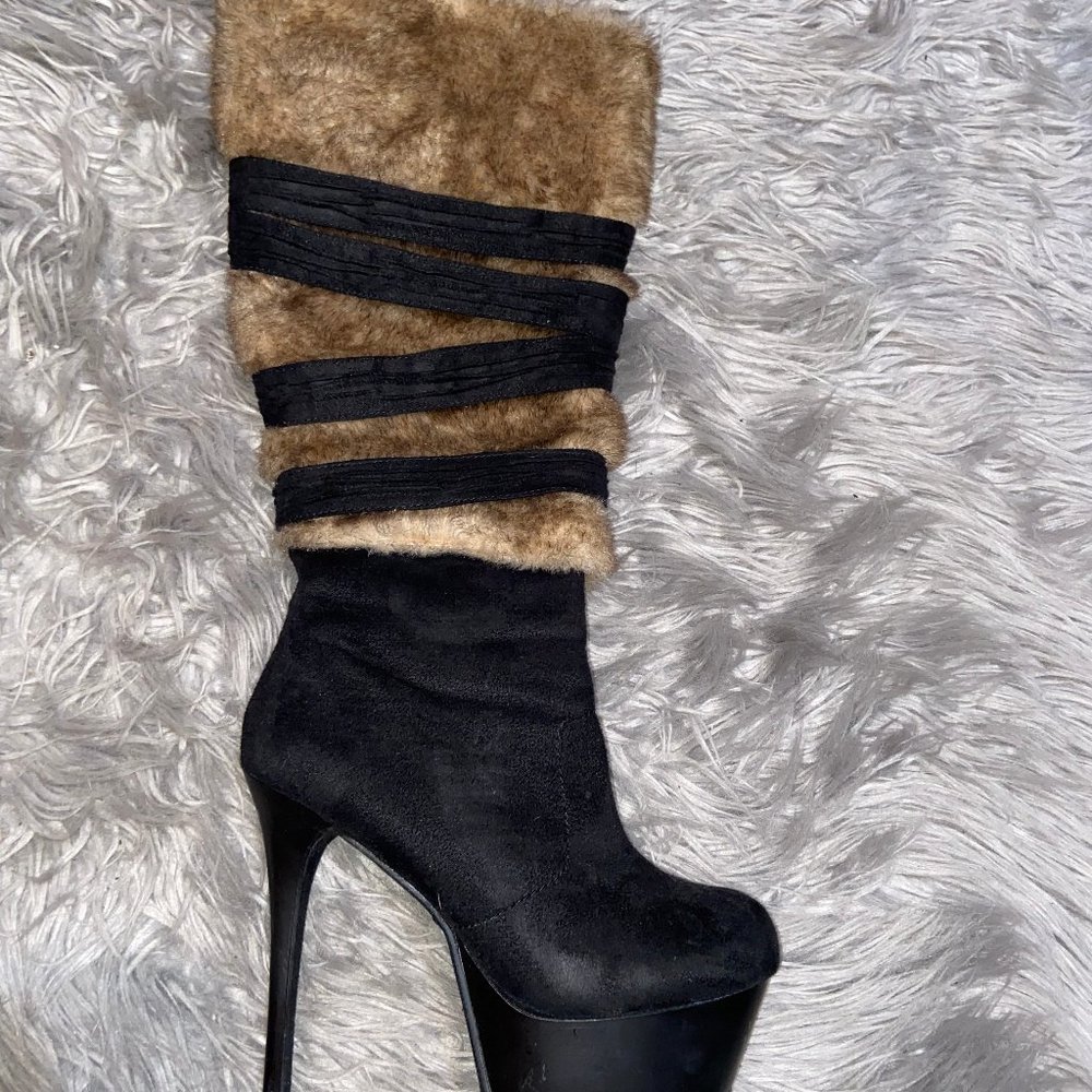 Michael Antonio black binet suede boots